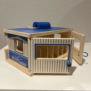 Breyer Farms Wooden Horse Stable Toy Playset Blue Carrying Case Only Barn Farm